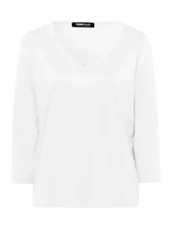 Frank Walder Shirts & Tops<Damen 3/4 Arm Shirt ecru weiß uni