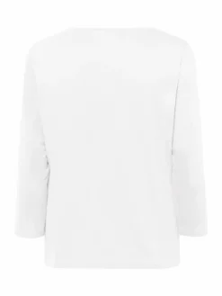 Frank Walder Shirts & Tops<Damen 3/4 Arm Shirt ecru weiß uni