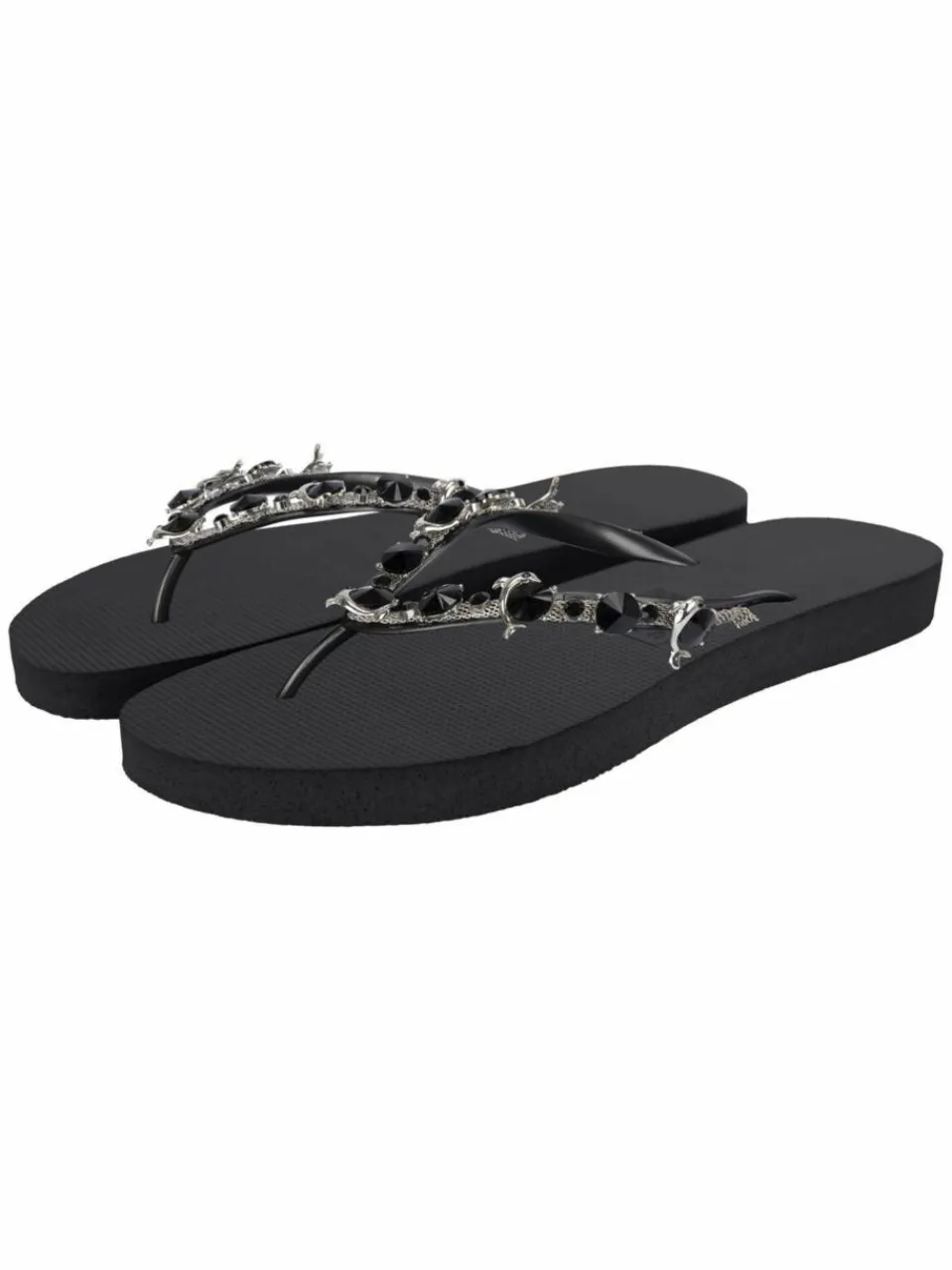 Uzurii Zehentrenner<Damen Zehentrenner schwarz uni