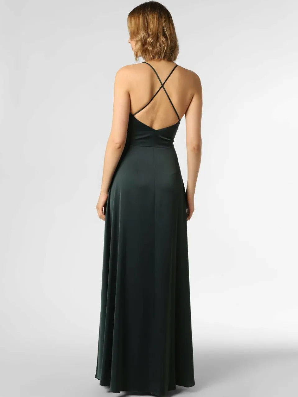 Marie Lund Kleider<Damen Abendkleid tanne uni