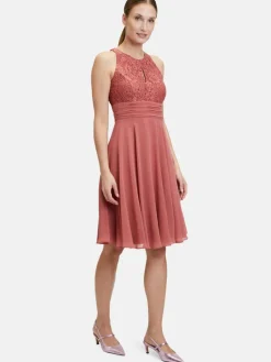 Vera Mont Kleider<Damen Abendkleid rot gemustert