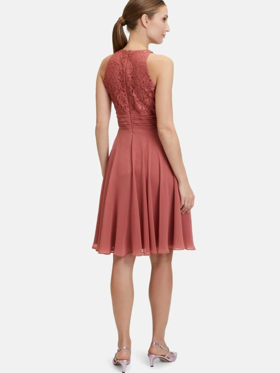 Vera Mont Kleider<Damen Abendkleid rot gemustert