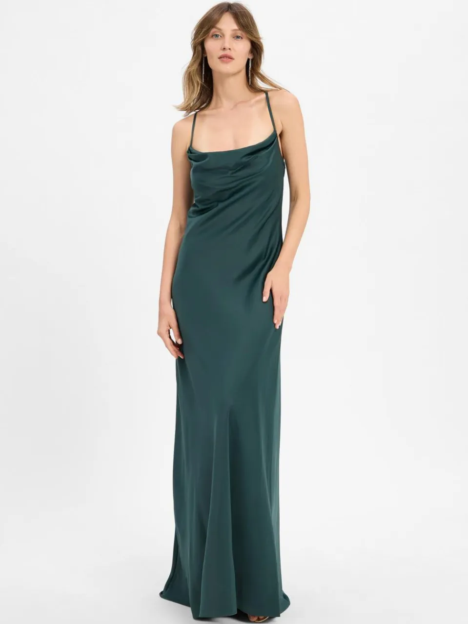 VM Kleider<Damen Abendkleid tanne uni