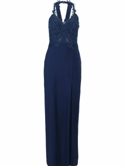 Vera Mont Kleider<Damen Abendkleid marine blau uni