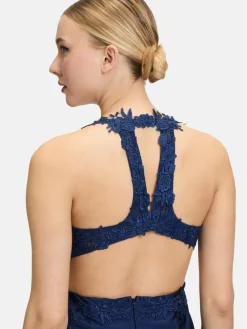 Vera Mont Kleider<Damen Abendkleid marine blau uni