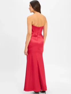 Luxuar Fashion Kleider<Damen Abendkleid bordeaux uni