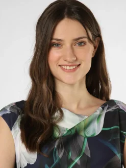 Swing Kleider<Damen Abendkleid marine grün gemustert