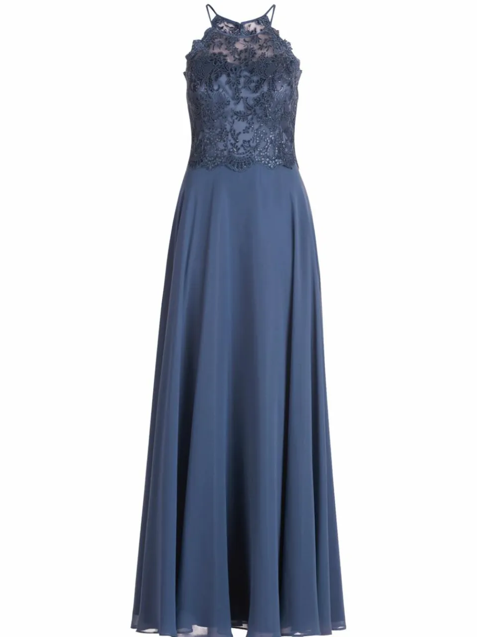 Vera Mont Kleider<Damen Abendkleid blau blue stone uni