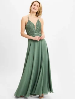 VM Kleider<Damen Abendkleid schilf uni