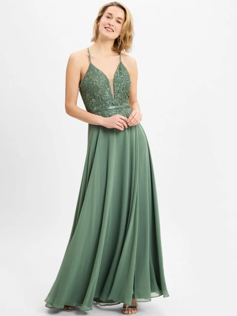 VM Kleider<Damen Abendkleid schilf uni