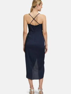 Vera Mont Kleider<Damen Abendkleid marine blau uni