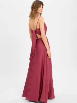 Marie Lund Kleider<Damen Abendkleid himbeer uni