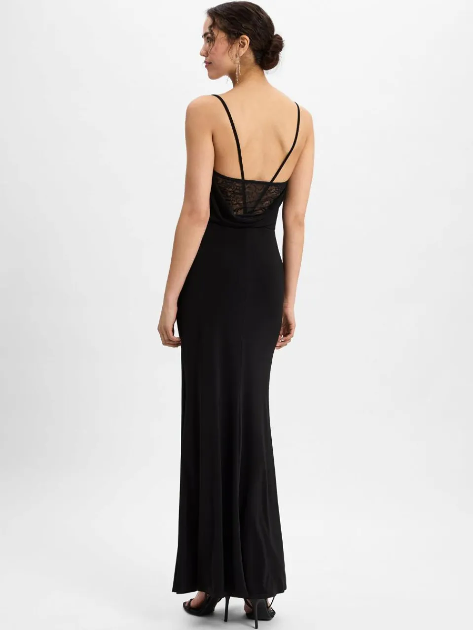 Swing Kleider<Damen Abendkleid schwarz uni