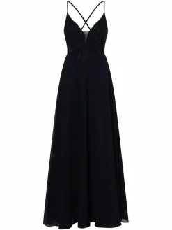 Luxuar Fashion Kleider<Damen Abendkleid marine uni