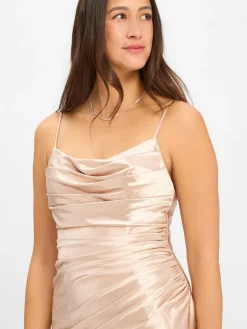 Luxuar Fashion Kleider<Damen Abendkleid beige gold uni