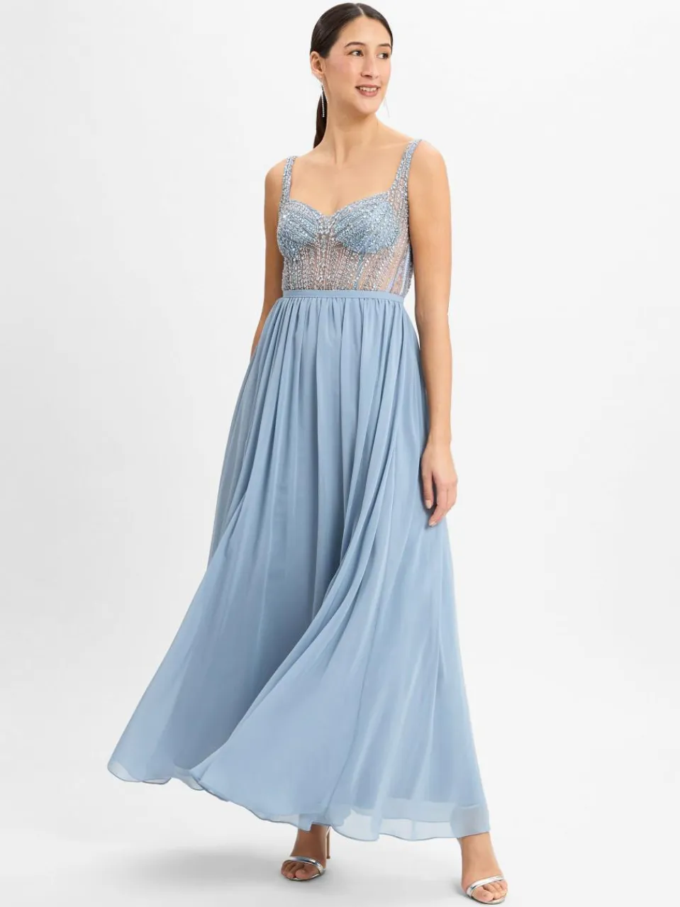 Hey Kyla Kleider<Damen Abendkleid hellblau uni