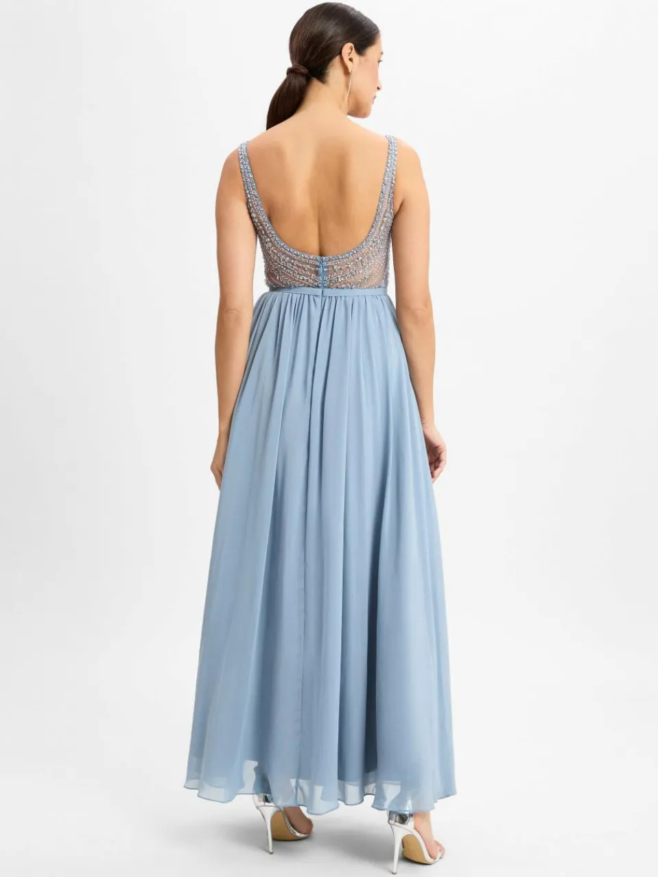 Hey Kyla Kleider<Damen Abendkleid hellblau uni