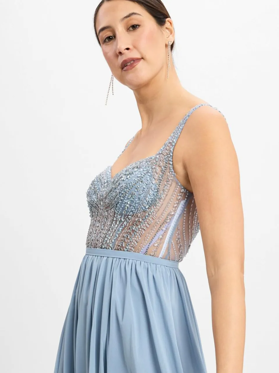 Hey Kyla Kleider<Damen Abendkleid hellblau uni