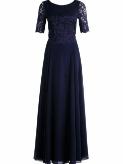 Vera Mont Kleider<Damen Abendkleid marine blau uni