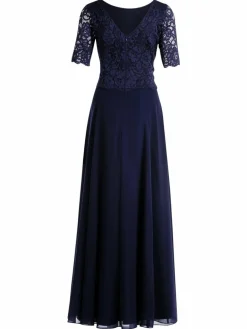 Vera Mont Kleider<Damen Abendkleid marine blau uni
