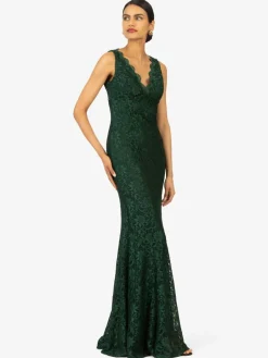 Kraimod Kleider<Damen Abendkleid grün gemustert