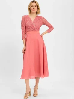 Swing Kleider<Damen Abendkleid altrosa uni