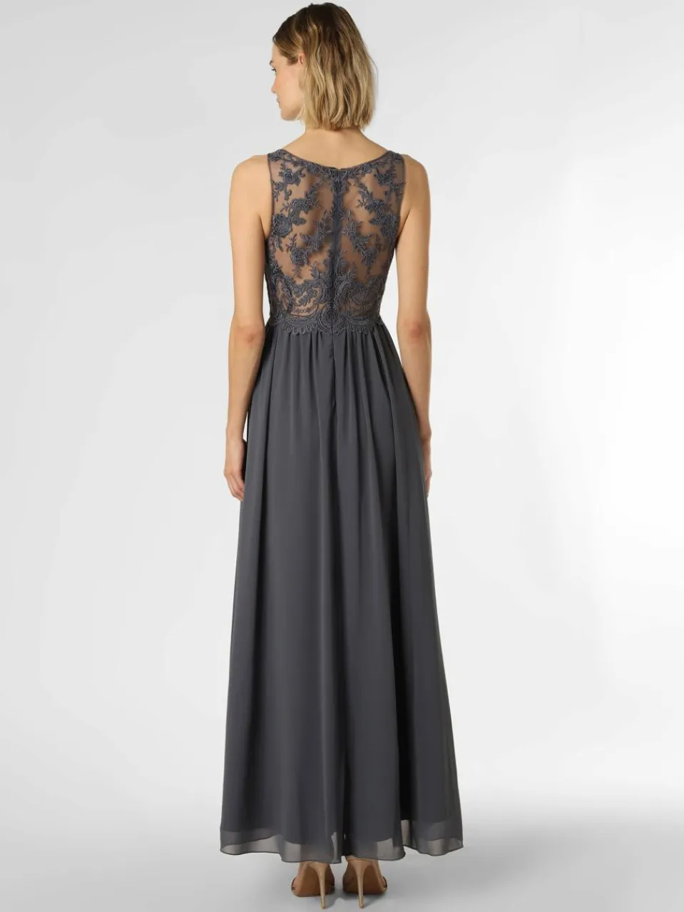 Laona Kleider<Damen Abendkleid grau blau uni