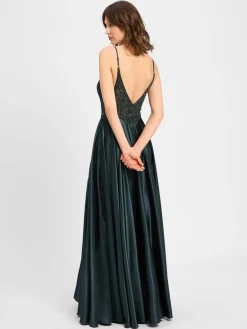 VM Kleider<Damen Abendkleid tanne uni