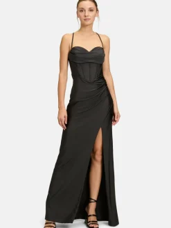 Vera Mont Kleider<Damen Abendkleid schwarz uni