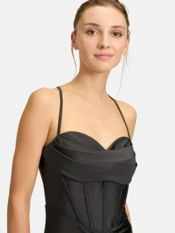 Vera Mont Kleider<Damen Abendkleid schwarz uni
