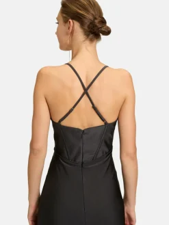 Vera Mont Kleider<Damen Abendkleid schwarz uni