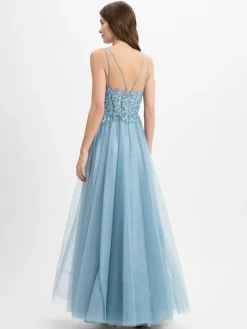 Luxuar Fashion Kleider<Damen Abendkleid aqua uni