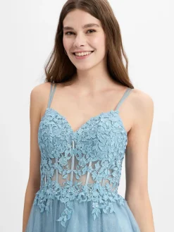 Luxuar Fashion Kleider<Damen Abendkleid aqua uni