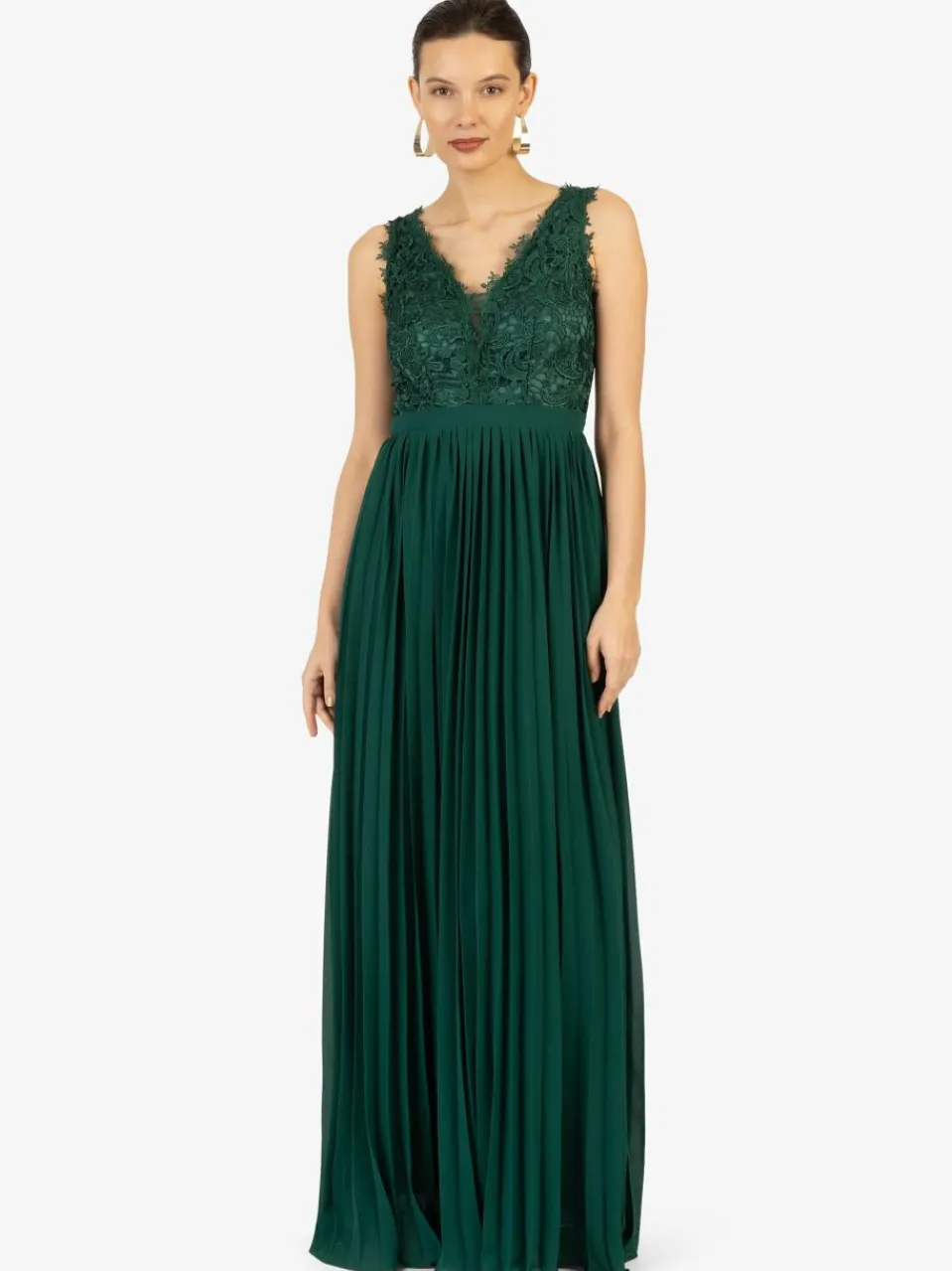 Kraimod Kleider<Damen Abendkleid grün gemustert