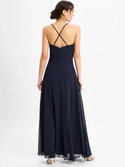 Marie Lund Kleider<Damen Abendkleid marine uni