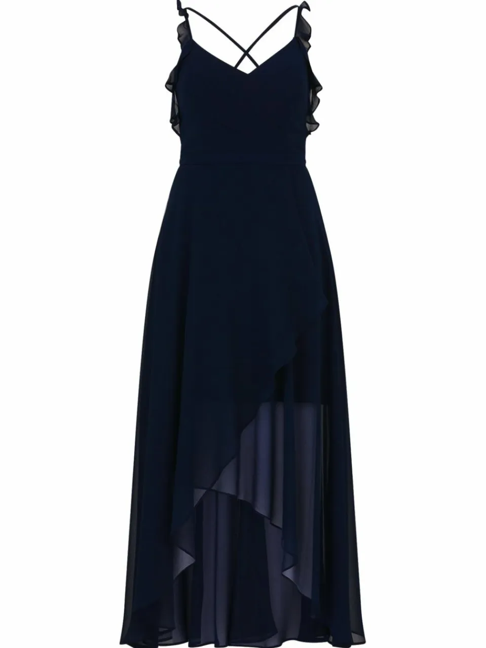 Vera Mont Kleider<Damen Abendkleid marine blau uni