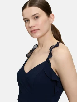 Vera Mont Kleider<Damen Abendkleid marine blau uni