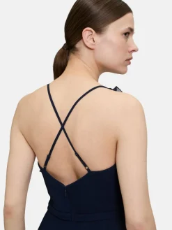 Vera Mont Kleider<Damen Abendkleid marine blau uni