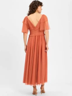 Marie Lund Kleider<Damen Abendkleid terra uni