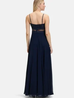 Vera Mont Kleider<Damen Abendkleid marine blau uni