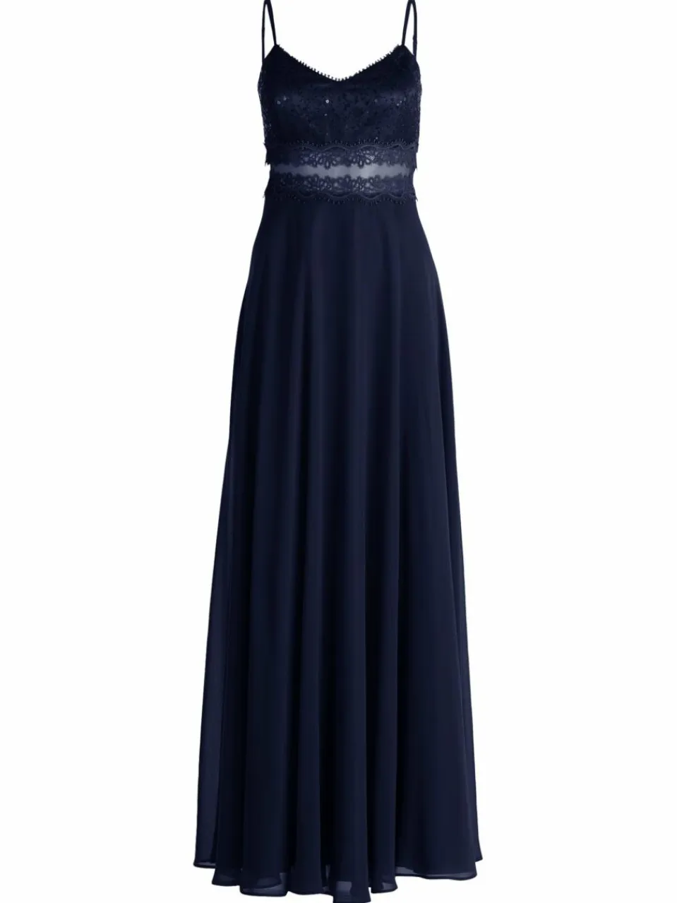 Vera Mont Kleider<Damen Abendkleid marine blau uni