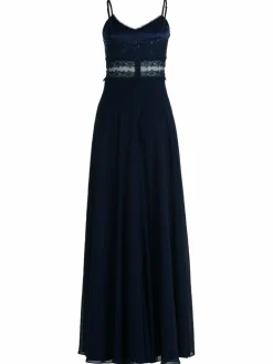 Vera Mont Kleider<Damen Abendkleid marine blau uni