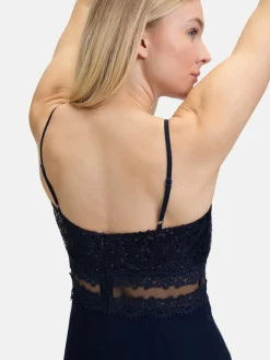 Vera Mont Kleider<Damen Abendkleid marine blau uni