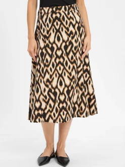 Damen comma Röcke>Damen A-Linen-Rock mit Leinenanteil