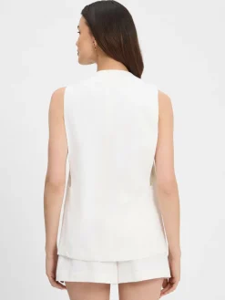 EDITED Jacken & Westen<Damen Anzugweste mit Leinenanteil - Willow weiß uni