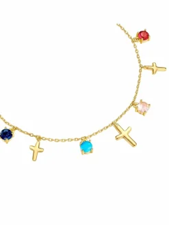 Yokoamii Schmuck<Damen Armband - Kreuz gold uni