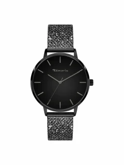 Tamaris Uhren<Damen Armbanduhr schwarz uni