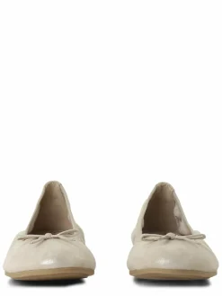 Tamaris Ballerinas<Damen Ballerinas aus Leder beige uni