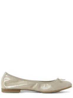 Tamaris Ballerinas<Damen Ballerinas aus Leder beige uni