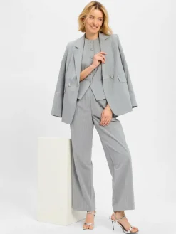 Marie Lund Hosen<Damen Baukasten-Anzughose hellgrau gestreift